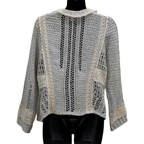 Anthropologie Knitted & Knotted Salt & Pepper Open
Knit Cardigan - Picture 8 of 9